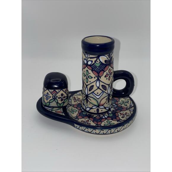 Javier Servin Hand Painted Talavera Handled Shot Glass With Serving Tray - Picture 1 of 5